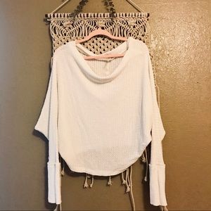 Free People Long Sleeved Waffle Knit Top